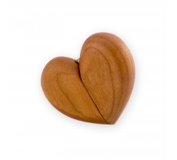 Dřevěná krabička na zásnubní prsten - Srdce