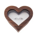 Dřevěná krabička na zásnubní prsten - Srdce s okénkem