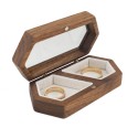 Drevená krabička na snubné prstene - Šesťhran