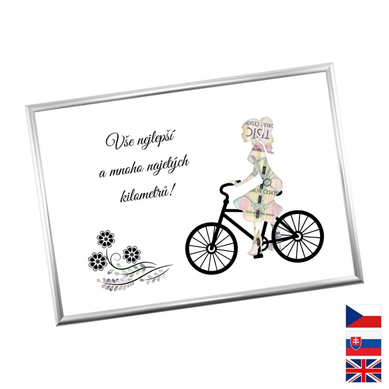 Rámeček na darování peněz - Dámské kolo