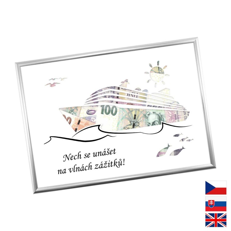 Rámček na darovanie peňazí - Dovolenka - plavba loďou